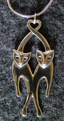 Silver Cats pendant